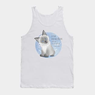 "The smallest of felines is a work of art" Leonardo da Vinci quote illustration Tank Top